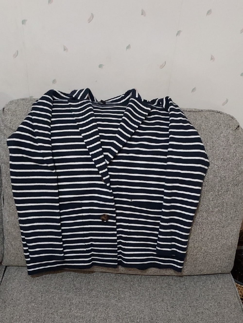 Ann Taylor Navy and White Striped Sweater